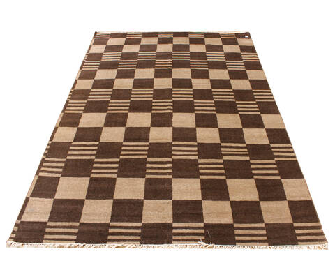 Modern Beige Hand Knotted 79 X 100  Area Rug 904-135969 Image 1