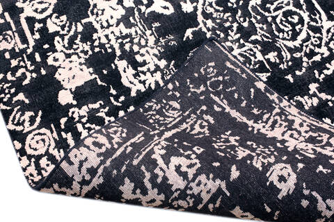 Overdyed Black Hand Made 86 X 116  Area Rug 902-135997 Image 3