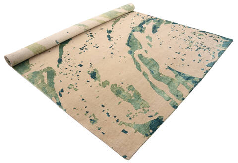 Modern Beige Hand Made 86 X 116  Area Rug 902-135999 Image 2