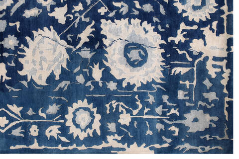 Modern Blue Hand Made 80 X 100  Area Rug 902-136001 Image 1