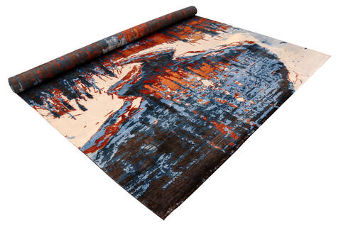 Modern-Contemporary Multicolor Hand Made 66 X 99  Area Rug 902-136008 Image 2