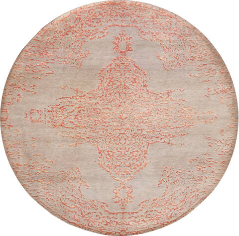 Modern Beige Round Hand Made 100 X 100  Area Rug 902-136016 Image 0