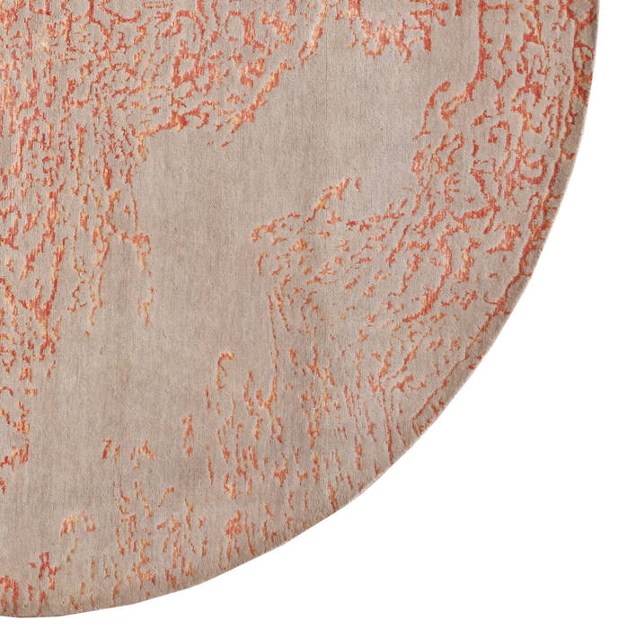 Modern Beige Round Hand Made 80 X 83  Area Rug 902-136017 Image 1