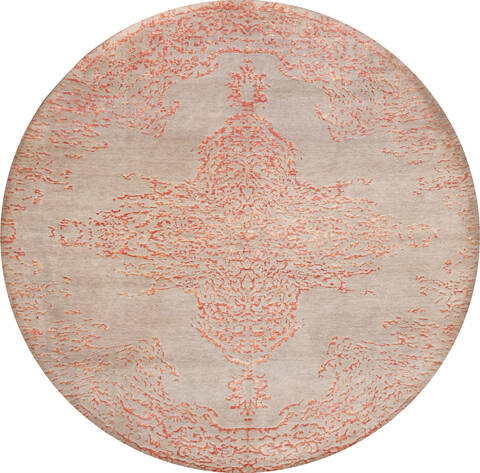 Modern Beige Round Hand Made 80 X 83  Area Rug 902-136017 Image 0