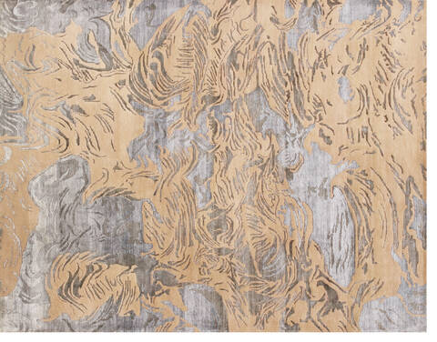 Modern Beige Hand Made 80 X 100  Area Rug 902-136021 Image 1