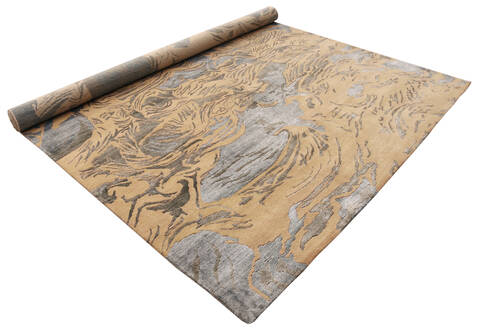 Modern Beige Hand Made 80 X 100  Area Rug 902-136021 Image 2