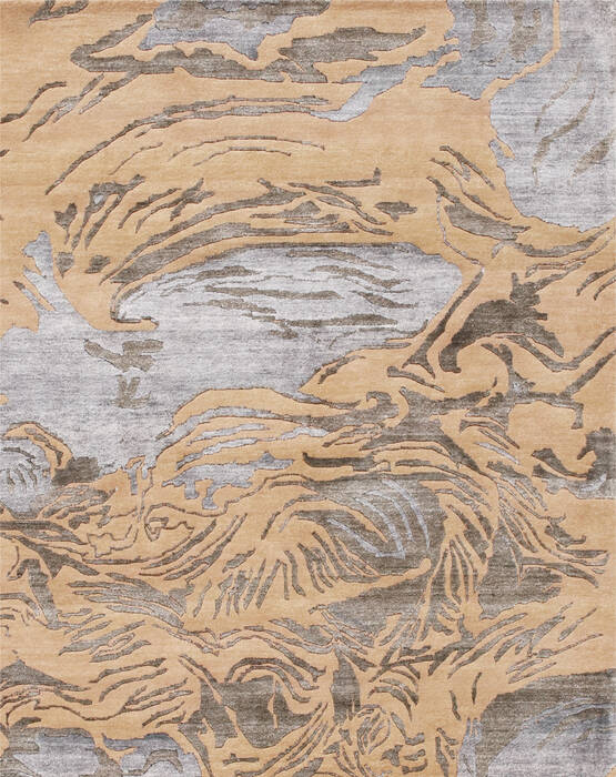 Modern Beige Hand Made 80 X 100  Area Rug 902-136021 Image 0