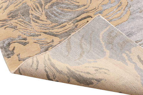 Modern Beige Hand Made 66 X 99  Area Rug 902-136022 Image 3