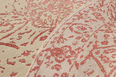 Modern Red Round Hand Made 100 X 100  Area Rug 902-136051 Image 2