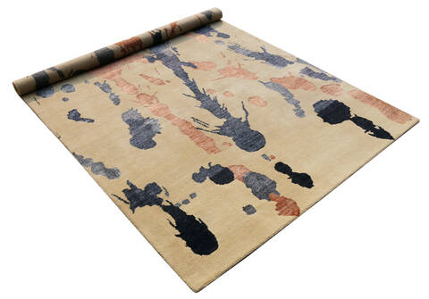 Modern Beige Hand Made 60 X 90  Area Rug 902-136062 Image 2