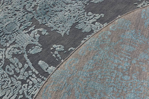 Modern Blue Round Hand Made 80 X 80  Area Rug 902-136081 Image 2