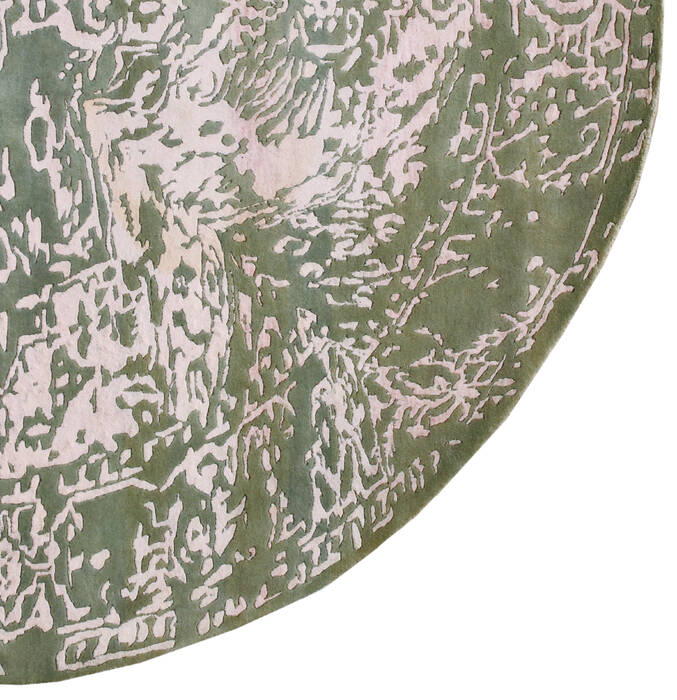 Modern Grey Round Hand Made 80 X 80  Area Rug 902-136089 Image 1