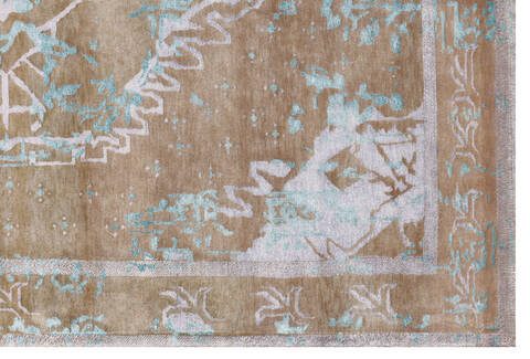 Heriz Blue Hand Made 86 X 116  Area Rug 902-136091 Image 1