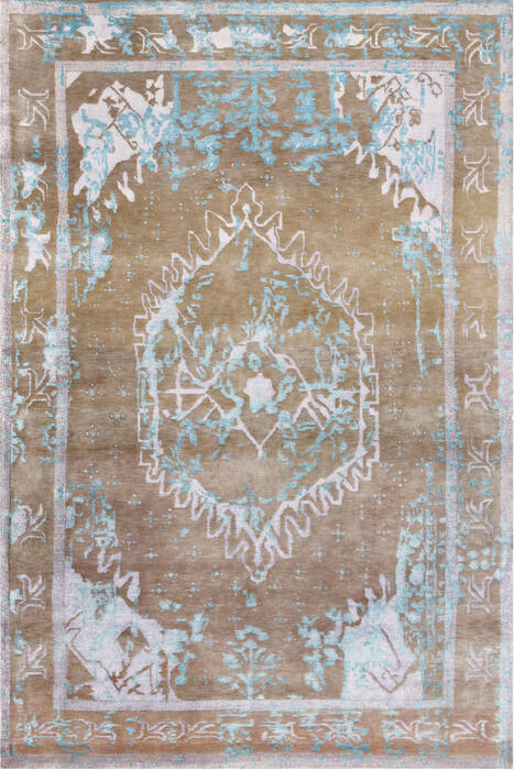 Heriz Blue Hand Made 86 X 116  Area Rug 902-136091 Image 0