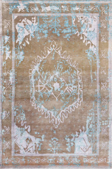 Modern Brown Hand Made 98 X 130  Area Rug 902-136092 Image 0