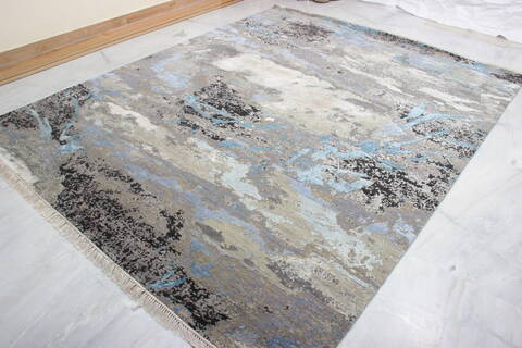 Jaipur Grey Hand Knotted 80 X 100  Area Rug 905-136095 Image 1