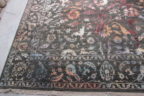 Jaipur Grey Hand Knotted 101 X 143  Area Rug 905-136098 Image 1