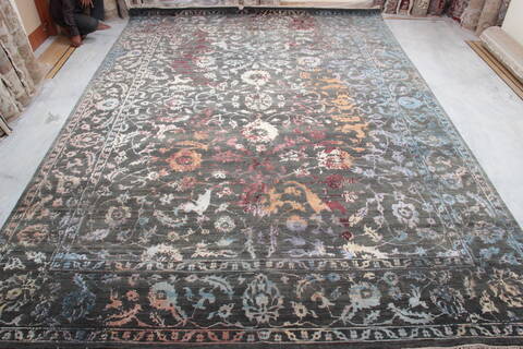 Jaipur Grey Hand Knotted 101 X 143  Area Rug 905-136098 Image 2
