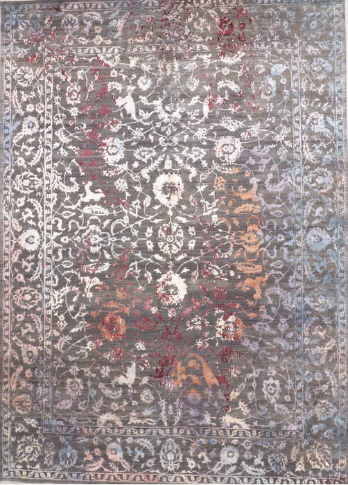 Jaipur Grey Hand Knotted 101 X 143  Area Rug 905-136098 Image 0