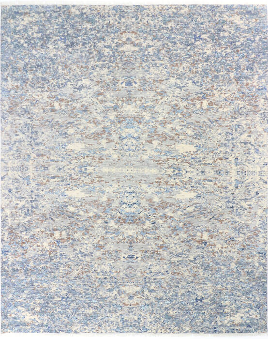 Modern Blue Hand Knotted 711 X 911  Area Rug 904-136256 Image 0