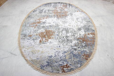 Jaipur Grey Oval Hand Knotted 60 X 90  Area Rug 905-136285 Image 1
