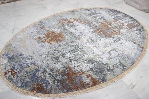 Jaipur Grey Oval Hand Knotted 60 X 90  Area Rug 905-136285 Image 2