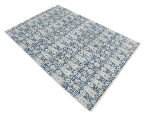 Modern Grey Hand Knotted 511 X 92  Area Rug 904-136302 Image 1