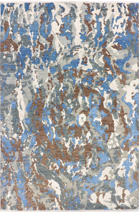 Modern Multicolor Hand Knotted 60 X 88  Area Rug 904-136310 Image 0