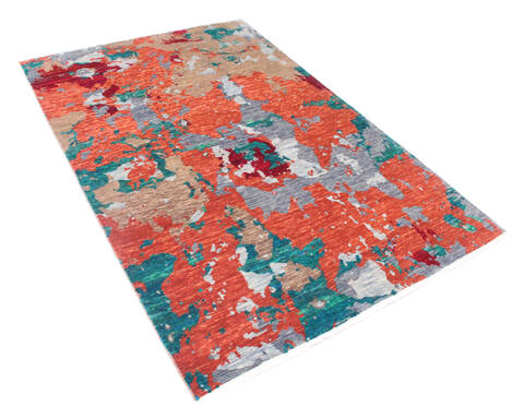 Modern Multicolor Hand Knotted 60 X 90  Area Rug 904-136312 Image 1