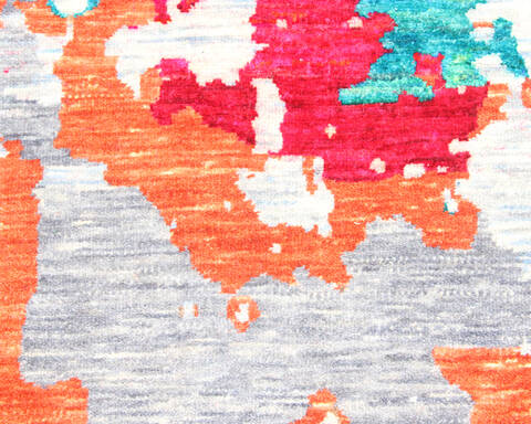 Modern Multicolor Hand Knotted 60 X 90  Area Rug 904-136312 Image 4