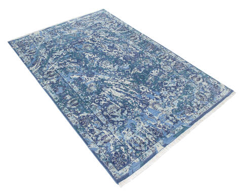 Modern Blue Hand Knotted 60 X 91  Area Rug 904-136320 Image 1