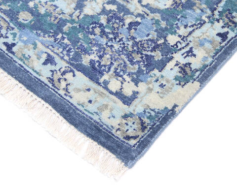 Modern Blue Hand Knotted 60 X 91  Area Rug 904-136320 Image 2