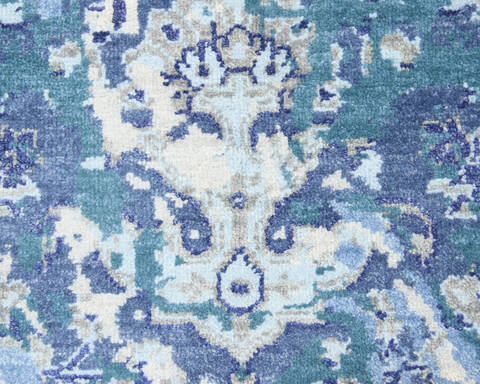 Modern Blue Hand Knotted 60 X 91  Area Rug 904-136320 Image 4