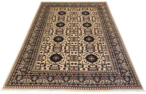 Khan Mohammadi White Hand Knotted 57 X 73  Area Rug 700-136389 Image 1