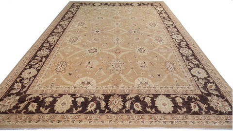 Chobi Beige Hand Knotted 99 X 137  Area Rug 700-136398 Image 1