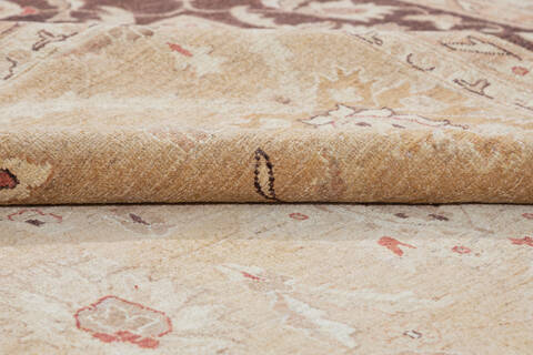 Chobi Beige Hand Knotted 99 X 137  Area Rug 700-136398 Image 6