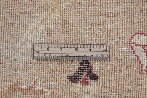 Chobi Beige Hand Knotted 99 X 137  Area Rug 700-136398 Image 7