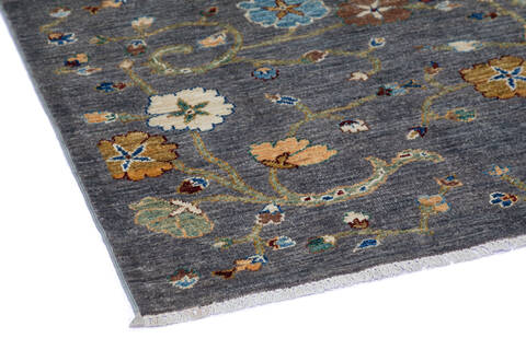 Chobi Grey Hand Knotted 51 X 66  Area Rug 700-136420 Image 4