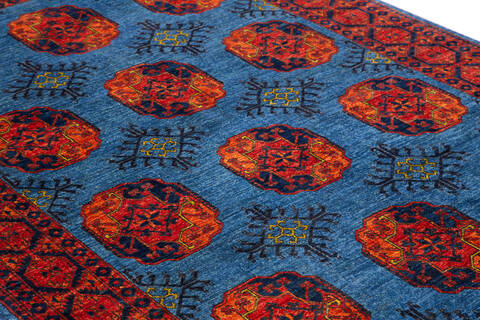 Chobi Blue Hand Knotted 57 X 711  Area Rug 700-136441 Image 4