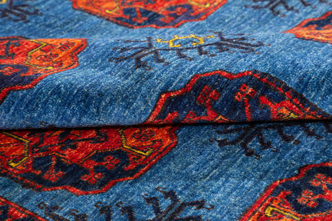 Chobi Blue Hand Knotted 57 X 711  Area Rug 700-136441 Image 6