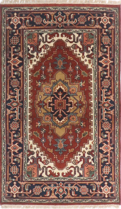 Heriz Multicolor Hand Knotted 30 X 50  Area Rug 904-136478 Image 0