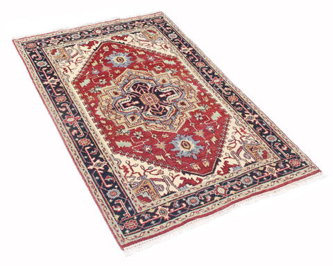 Heriz Multicolor Hand Knotted 40 X 60  Area Rug 904-136484 Image 1