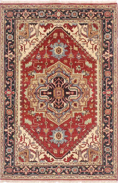 Heriz Multicolor Hand Knotted 4'0" X 6'0"  Area Rug 904-136484