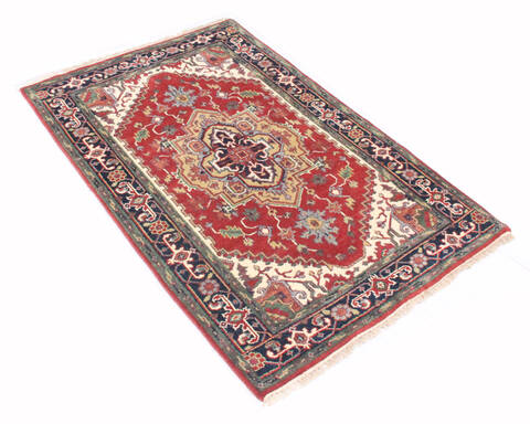 Heriz Multicolor Hand Knotted 40 X 60  Area Rug 904-136486 Image 1