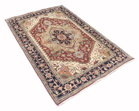 Heriz Multicolor Hand Knotted 60 X 90  Area Rug 904-136495 Image 1