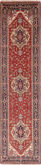 Heriz Multicolor Runner Hand Knotted 25 X 100  Area Rug 904-136504 Image 0
