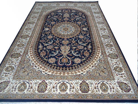 Nain Blue Hand Knotted 66 X 99  Area Rug 902-136758 Image 4