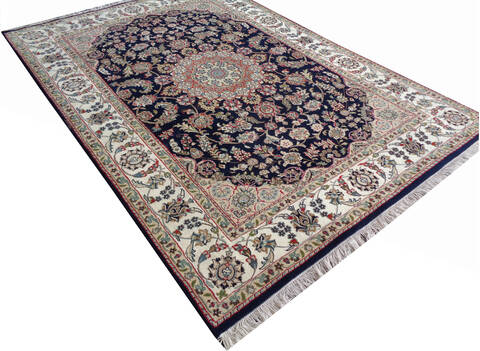 Nain Blue Hand Knotted 66 X 99  Area Rug 902-136771 Image 3