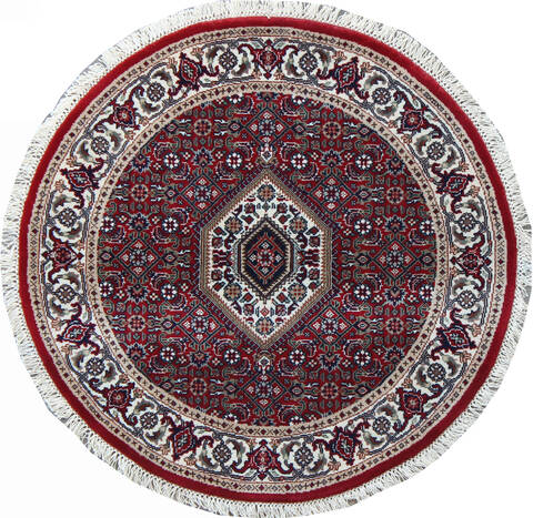 Mahi Red Round Hand Knotted 210 X 210  Area Rug 902-136783 Image 0
