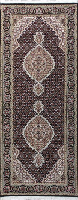 Mahi Black Runner Hand Knotted 25 X 80  Area Rug 902-136785 Image 0